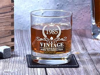 AOZITA 41th Birthday Gifts for Men Birthday Decorations for Men, Party Supplies - Anniversary Ideas for Him, Dad, Husband, Friends - 11oz Whiskey Glass