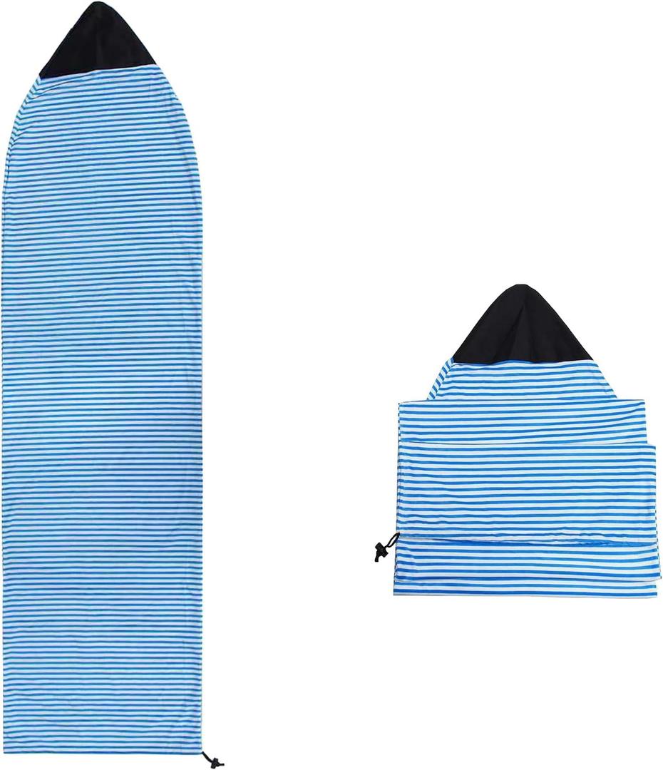 Surf Sock, Surfboard Sock Cover for Longboard Paddleboard Surf Board Sup Paddle Board, 7.5 FT Foot 7.5ft Quick Dry Stretch Surfboard Bag Sleeve with Drawstring Closure 230x50 cm Blue