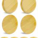 Replacement Wooden Lids for Pyrex, Anchor Hocking Glass Containers 7200 * 4, Bamboo Lids for Pyrex 2Cup Glass Bowls, Bowl Covers with Leakproof Silicone Gasket 4 Pack