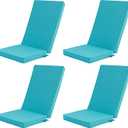 Outdoor Adirondack Chair Cushions Set of 4 - Removable Covers, Water-Repellent, Fade-Resistant, Non-Slip Bottom & Securing Straps, Universal Fit for Most Adirondack & Rocking Chairs - Teal