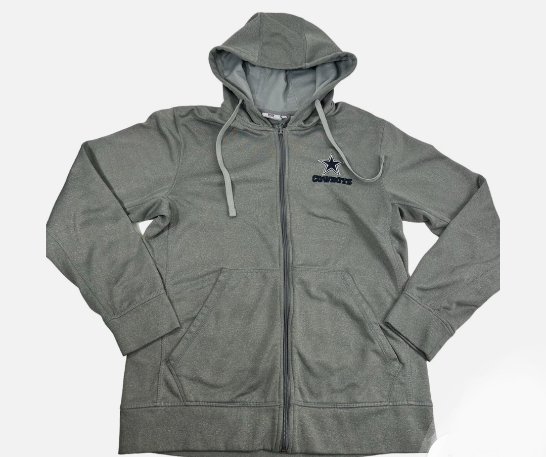 Team Apparel Cowboy Sweater Men’s Size XL Heather Gray Team Apparel Full Zip NFL XL