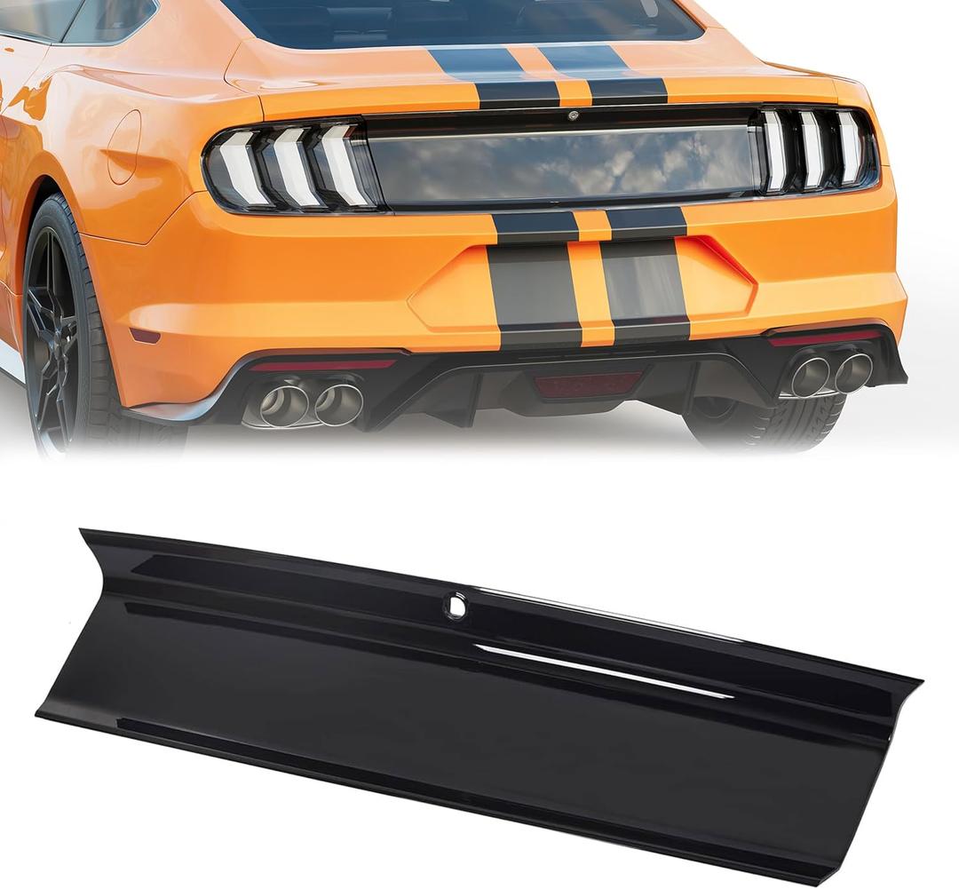 KUAFU Rear Decklid Panel Trim Compatible with 2015-2023 Ford Mustang GT, Trunk Center Boot Cover Decorative Board Trunk Center Lid External Accessories - Glossy Black
