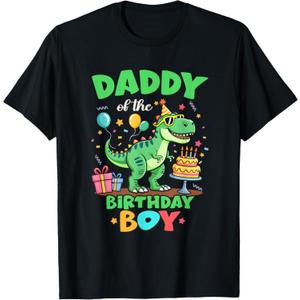 Daddy of The Birthday Boy T Rex Dinosaur Family Party T-Shirt, M