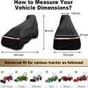 Tractor Cover,Tractor Covers Waterproof Heavy Duty with Storage Bag(189L x 76 W x 86 H in)600D Oxford Cloth Waterproof Universal Cover,UV Protection, Dustproof-All Weather Protection