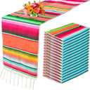 15 Pcs Mexican Table Runner Fiesta Mexican Theme Party Decoration for Cinco de Mayo Fiesta Party Serape Zarape Table Runner 14 x 84 Inch (Fresh Style)