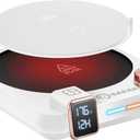 Saker Coffee Mug Warmer,9-Temp Settings with Temperature and Time Display, Auto Shut Off Smart Candle Warmer with Reservation Feature Cup Heater,Knob Adjustment with Anti-Scalding Silicone(White)