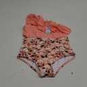 Girls One Piece Swimsuits Cutout Ruffle Bathing Suit Quick Dry Beach Swimwear with Adjustable Strap 12 Years (Orangepinkdaisy)