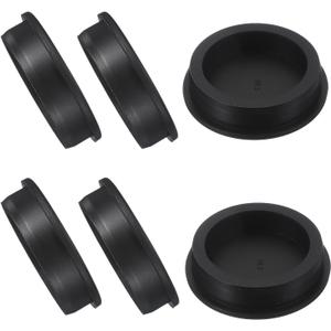 uxcell 6 Pcs T Shaped Silicone Plug, Dia 55 mm/2.17 Inch Elastic Waterproof Silicone Plug Reusable Bottle Stopper Sealing Round Hole Plug for Pipes Equipment, Black