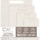 COOK WITH COLOR Non-Slip Cutting Board Set  Kitchen Essentials with Easy Grip Handle for Meat, Veggies, and Fruits, 4 Cutting Boards, White