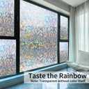 LEMON CLOUD Rainbow Stained Glass Window Privacy Film, 17.5 x 157.4
