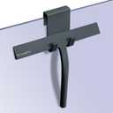 Shower Squeegee for Glass Doors, 9" Inch Width Silicone Rubber Blade Squeegee Window Cleaner Tool Squeegee for Shower Glass Doors Bathroom Mirror Car Window Tile - Gray