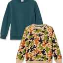 Amazon Essentials Boys and Toddlers' Fleece Crew-Neck Sweatshirts, Multipacks, Size: XL (12)