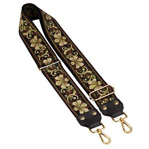 Adjustable Replacement Crossbody Strap Purse Guitar Style Jacquard Woven Embroidered Handbag Straps (Vintage Flower)
