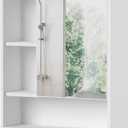 ChooChoo Bathroom Wall Mirror Cabinet, Medicine Cabinet with Single Door and Adjustable Shelf, Over The Toilet Space Saver Storage Cabinet, White (6.3"D x 21.6"W x 24.0"H)