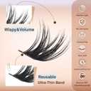 TOOCHUNAG Lash Extension Kit Wispy Lash Clusters Kit Thin Band Cluster Eyelash Extensions Kit Natural Individual Eyelashes Kit DIY Cluster Lashes with Lash Bond and Seal and Tweezers (10-16mm-D)