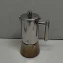 Stovetop Espresso Maker, 6Cup 10 oz Moka Pot, Stainless Steel Cuban and Italian Coffee Maker for Cafetera Cubana, Greca De Cafe Induction Stovetop Compatible, Coffee Gift for Home Travel (Silver)