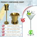 Champagne Bucket with Stand, Wine Bucket Stand with 5L Bucket, Stainless Steel Standing Ice Buckets for Bar, KTV, Hotel, Party, Gathering (Gold, 1 Pack)