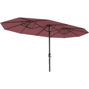 Outdoor Umbrella for Patio, 13FT Double-Sided Pool Patio Table Umbrella With Fade Resistant Canopy for Pool Deck Garden Backyard (Wine Red)