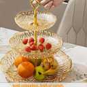 3 Tier Cupcake Stand, Plastic 3 Tiered Serving Stand, Dessert Tower Tray for Party, Birthday, Wedding, Gold