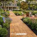 Acacia Wood Interlocking Deck Tiles, Patio & Backyard Tile, 12 in, 9 PCS, 12x12 Inch