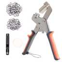 Heavy Duty Grommet Kit,200 pcs 3/8 Inch 10mm Grommets. Eyelet and Grommet Tool Kit for DIY Tarp Ring Repair and Installation for Tarp, Fabric, Banner, Canvas, Leather, Tents, Vinyl, Punching Machine