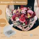 408 Flower Bouquet Pins Accessories, 288 Pcs Bouquet Pin and 120 Pcs 3D Gold Butterfly Decorations for Floral Arrangements Wedding Birthday Party Decorations Baby Shower, 3.1", "3.9", "4.9 inches