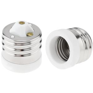 RTNLIT E39 to E26 Socket Adapter, Ceramic Mogul Base E39 to Standard Medium E26 Screw Base Light Bulb Reducer Converter for Antique Floor Lamp (Pack of 2)