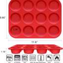 2 x 12 Cups Silicone Muffin Pan, 2 Pack Non-Stick Cupcake Pans Silicone Muffin Tray Baking Pan for Making Muffin Cakes, Cupcake, Bread, Tart, Egg Bites