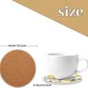 2 x 1 Piece Lemon Coasters for Drinks Absorbing Round Ceramic Stone Coaster with Cork Base Tabletop Protection Mat for Mugs and Cups,Kitchen