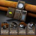 for Samsung Galaxy Z Flip 6 Case with Crossbody Wallet, 8 Cards Slot and Premium Leather Kickstand Vintage Card Holder (Coffee)