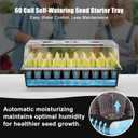 60 Cell Self-Watering Seed Starter Tray with Grow Light and Heat Mat,Seed Starter Kit,Humidity Domes,Auto Timer,Flexible Brightness Seedling Starter Trays for Seed Starting & Seeds Growing