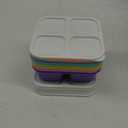 6 Pcs Bento Snack Containers, Reusable 4 Compartment Food Storage Container with Lids, Divided Lunchable Container, Freezer, Microwave & Dishwasher Safe (6 Color)