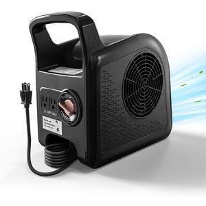 High Velocity Blower Fan - Floor Drying Fan for Cooling and Ventilating, 355 CFM Air Mover Floor Dryer, Fans for Garage, Shop, Patios, 3 Speeds Portable Utility Blower 2 AC Outlets Black