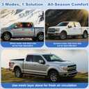 XCBYT 2015-2020 f150 Window Shades - Switch Between Total Blackout & Bug-Free Ventilation Car Window Covers | Reflective Silver 99% UV Heat Shield Breathable Mesh Side Window Sun Shade (4 PCS)