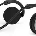 Behind The Head Headphones, Bluetooth 5.0 Neckband Around Head Headphones Lightweight Small Foldable Wireless Sports Sweatproof Headset with Microphone & Carrying Case (Black)