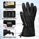 Ski Gloves, Warmest Waterproof and Breathable Snow Gloves for Cold Weather, Fits Both Men & Women,for Parent Child Kids Outdoor (Full Black)