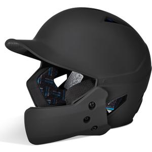 CHAMPRO HX Gamer Plus Batting Helmet with Reversible Jaw Guard (Large, Black)