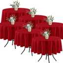 Fitable 6 Pack Red Round Table Clothes - 70 Inches in Diameter - Stain Resistant and Washable Tablecloths, Polyester Fabric Table Covers for Wedding, Party, Banquet, Gathering