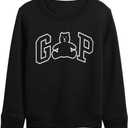 GAP Boys' Logo Crewneck Sweatshirt (Black, XS)