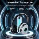 Wireless Headphones for TV Watching, TV Headphones Wireless for Seniors with Transmitter Charging Base, Over Ear Headset with 3 Audio Modes, No Audio Delay Blutooth 5.4, Gifts for Parents, Black&White