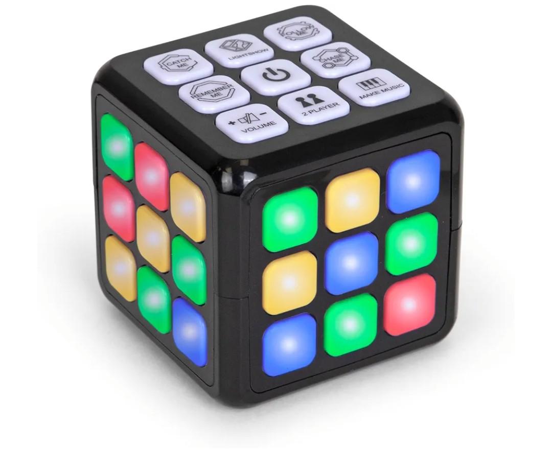 Electronic Game Cube, Brain, Memory, & Speed Games, 4-in-1 Handheld Cube Game, Light-Up Interactive Puzzle Activity for Boys & Girls - Christmas, Easter, Birthday Gifts