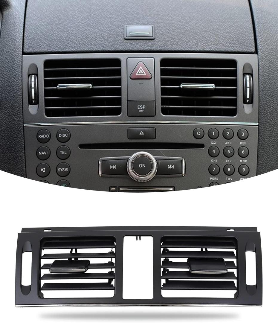Front Center Air Grille Outlet Cover for Mercedes Benz W204, AC Vent Grille Outlet Cover Panel Replacement for Mercedes-Benz C Class C300 C350 C180 AMG
