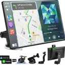 11" Ultra Large Wireless Carplay & Android Auto Screen for Car | Apple Carplay HD Touchscreen with Bluetooth, 360 Swivel 4K Dash Cam, 1080P Backup Camera, GPS, Mirror Link, Voice Control,FM