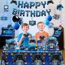 213 Pcs 10th Birthday Decorations for Boys Serve 25 Guests, Video Game 10 Years Old Party Decorations Level 10 Banner, Cake Topper, Plates and Napkins, Tableware Set, Tablecloth, Boys 10th Birthday