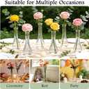 Glass Bud Vases for Centerpieces, 6 Pack Clear Small Flower Vases for Wedding Decorations and Indoor Home Decor, Hurricane Candle Holder for Table Shelf, Party