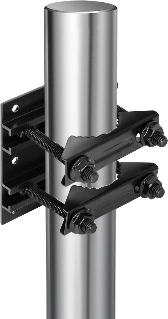 1 Pack 2.67" Pole Mounting Kit, Mast Mount Brackets for Outside Antenna, Street Sign Mounting Hardware for Light Poles, Outdoor Security Camera Bracket, Side Mount Flag Pole Holder L