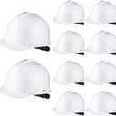 Leumoi 10 Pcs Suspension Hard Hat, Construction Hard Hat for Safety, Ratchet Cap Style with Self Adjusting Crown Straps for Man Woman
