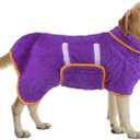 Bienbee Dog Bathrobe, Quick Drying Super Absorbent Pet Robes for Small Medium Large Dogs, Drying Coat for After Bath & Swim, Warm & Cozy Dogs Towels, Dog Puppy Bath Supplies, Purple L