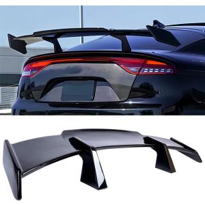 Universal Rear GT Spoiler, MP Style Wing Compatible with Mazda Miata Chevy Corvette Camaro Nissan Lexus Toyota Honda Ford Mustang Scion BMW Ben Infiniti Kia Dodge (Glossy Black)
