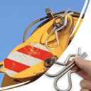 4 x RUIAN 4PCS 304 Stainless Steel Hardware Pins Cotter Pins R Clip Large Spring Retaining for Trailer Tractors Mower Carts Truck Pin Clip